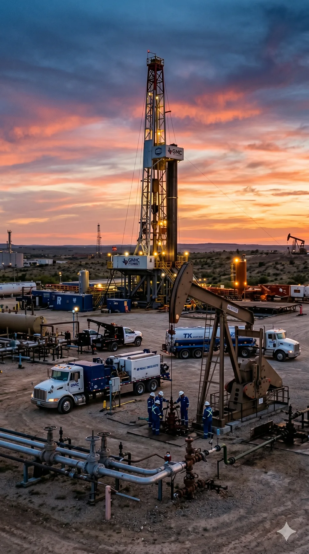 Illustrative oilfield scene from the original GMC website